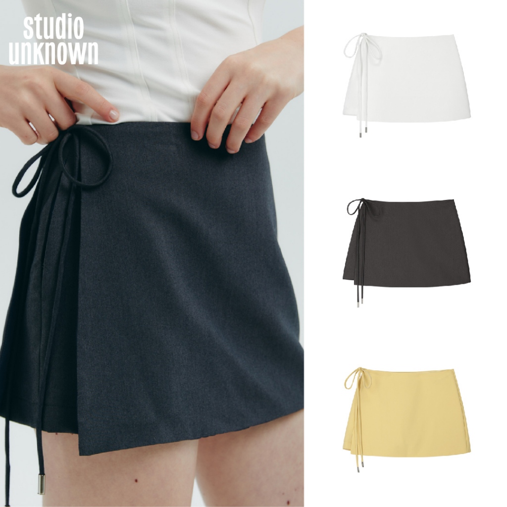 STUDIO UNKNOWN - Bell Wrapped Skorts กระโปรงกางเกงดีเทลผูกเอว