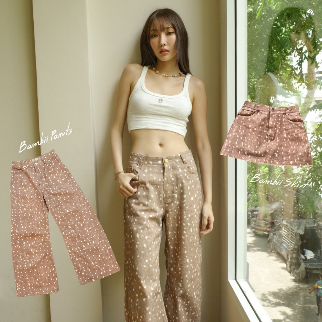 BAMBII (Deer Print) SKIRT AND PANTS