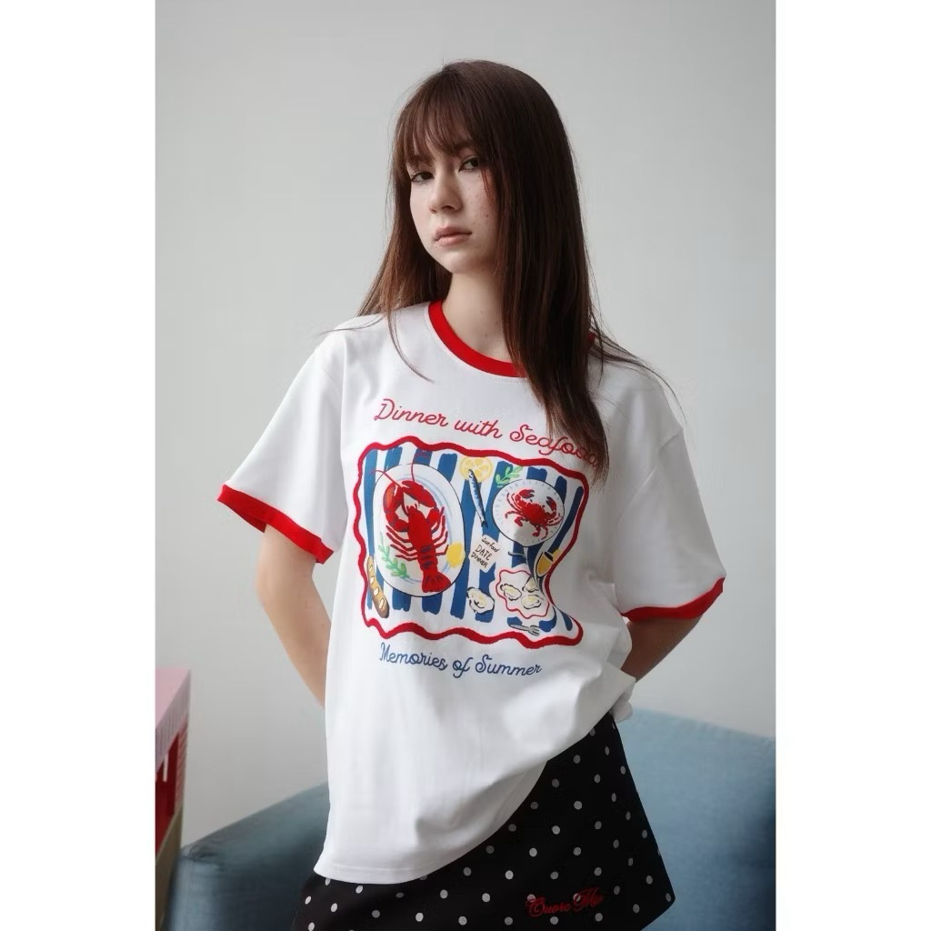 ส่งต่อ ใส่1ครั้ง เสื้อยืดLazysunday_co รุ่น Mira Tee จั้มขาว