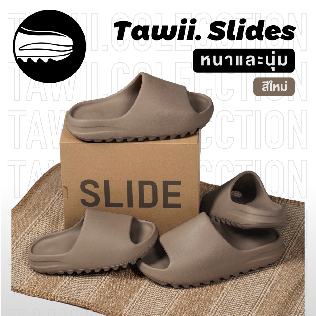 Tawii. สลิปเปอร์ รองเท้าแตะผู้ชาย พื้นหนา EVA รองเท้าแตะใส่ได้ทั้งในบ้านและนอกบ้าน yz slides