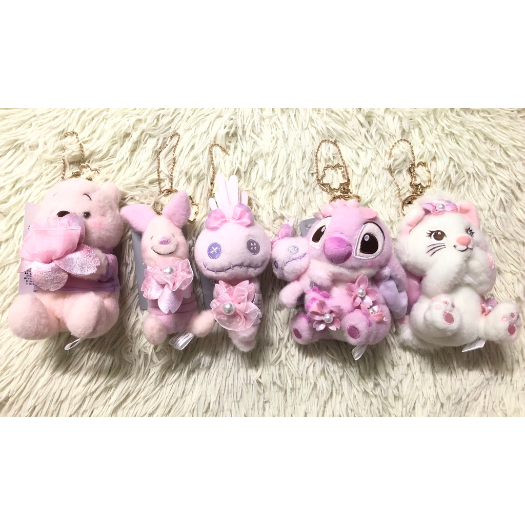 Disney Sakura พวงกุญแจ Stitch Marie Pooh Piglet Scrump