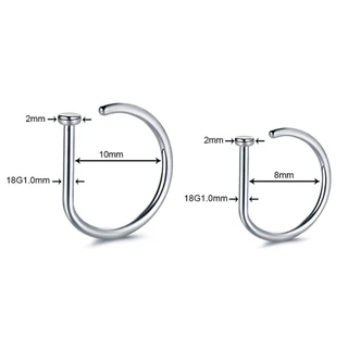 ห่วงจมูก ไม่ต้องเจาะ Nose Ring Without Hole D-Shaped Nose Ring Vacuum Plating - 1 ชิ้น