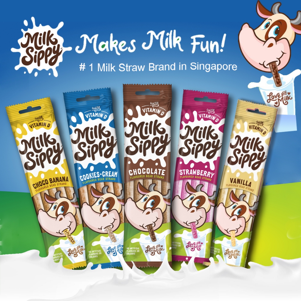 พร้อมส่งจากไทย ❤️ Milky Sippy Straw หลอดเปลี่ยนรสนม  หลอดดูดนม ห่อบรรจุ 5 แท่ง ของแท้
