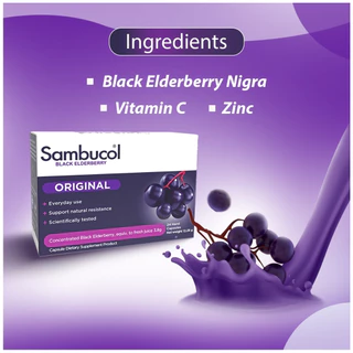 Sambucol BLACK ELDERBERRY ORIGINAL FORMULA แบล็ค เอลเดอร์เบอรี่ ตราแซมบูคอล ( 1 ขวด 120 ml )