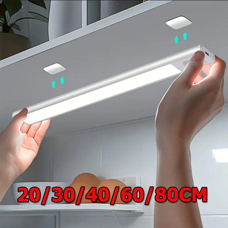【การจัดส่งไทย】80cm ไฟ LED แถบแสงเซ็นเซอร์ความเคลื่อนไหว Type-C ชาร์จได้ Motion Sensor Light ไฟตู้เสื้อผ้า โคมไฟไร้สาย