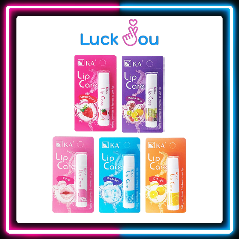 KA Lip Care 3.5g. เคเอ ลิปแคร์ (มี 5 กลิ่น) ช่วยบำรุงริมฝีปากให้ริมฝีปากนุ่ม ชุ่มชื่น