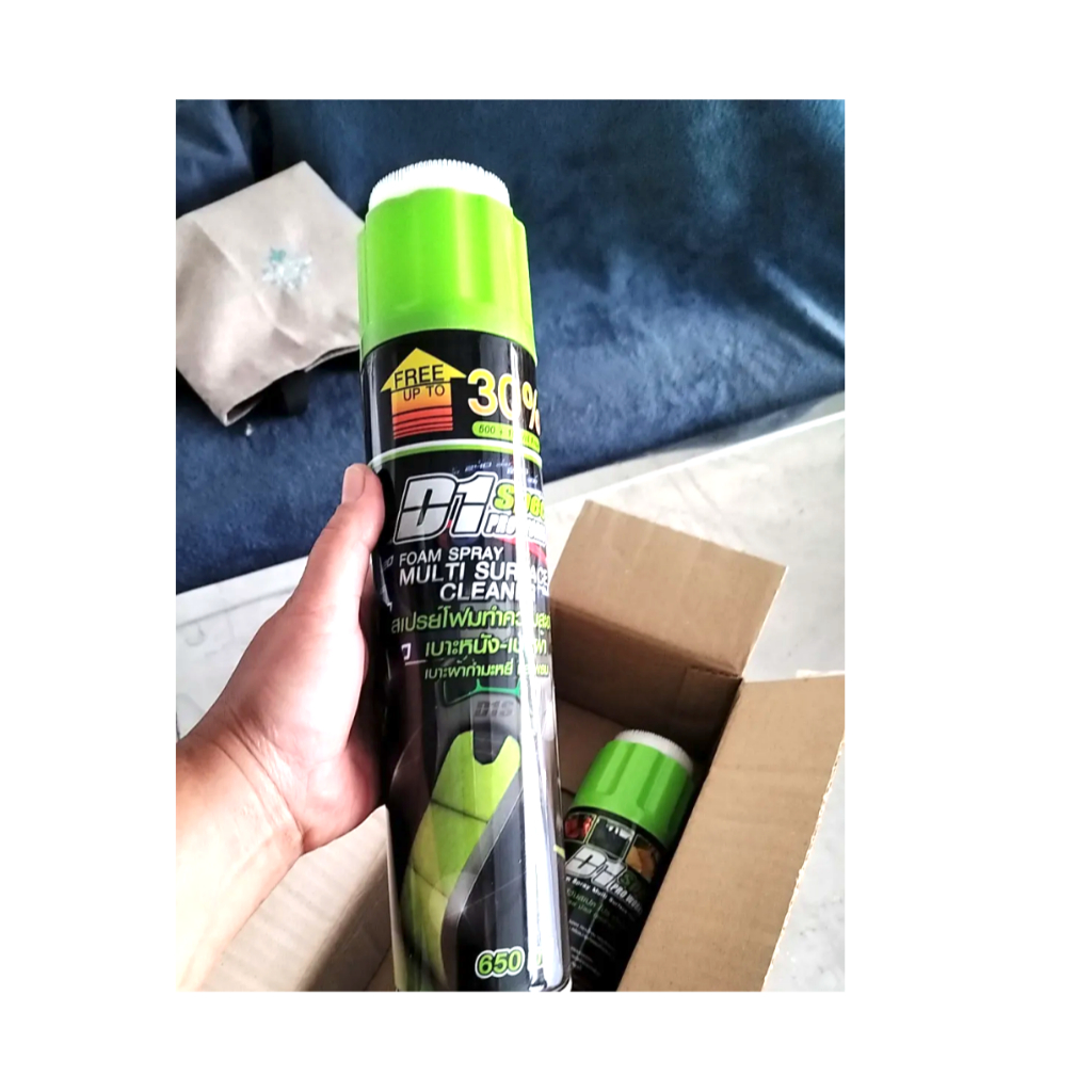 D1 Spec สเปรย์โฟมทำความสะอาดเบาะหนัง เบาะผ้า 650ml
