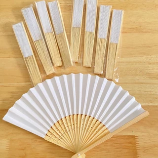 พัดจีน พัดระบายสี พัดขาวระบายสี พัดเปล่า DIY งานศิลปะ