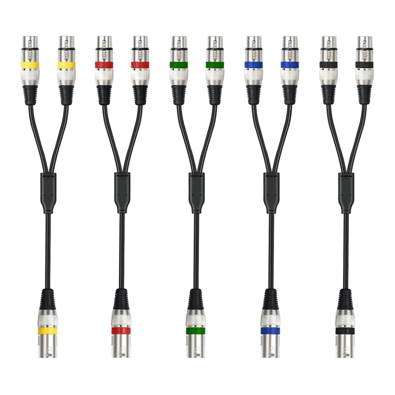 สาย XLR 3 Pin สายแยกเสียง XLR Male to Dual XLR Female ตัวผู้ ➜ XLR ตัวเมีย 2 หัว (Y-Splitter) ความยาว 0.5 เมตร