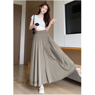 COM523 TARA Pants กางเกงกระโปรง เอวยางยืด มีกระเป๋าข้าง เนื้อผ้าครัช ผ้าดี ไม่ต้องรีด ใส่สบาย ระบายอากาศได้ดี
