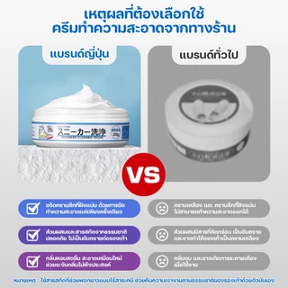 ครีมขัดรองเท้าขาว น้ำยาขัดรองเท้าขาว 260g พร้อมฟองน้ำสำหรับขัด ทําความสะอาดรองเท้า ส่วนผสมอ่อน ขจัดรอยขีดข่วน ลบขอบดํา