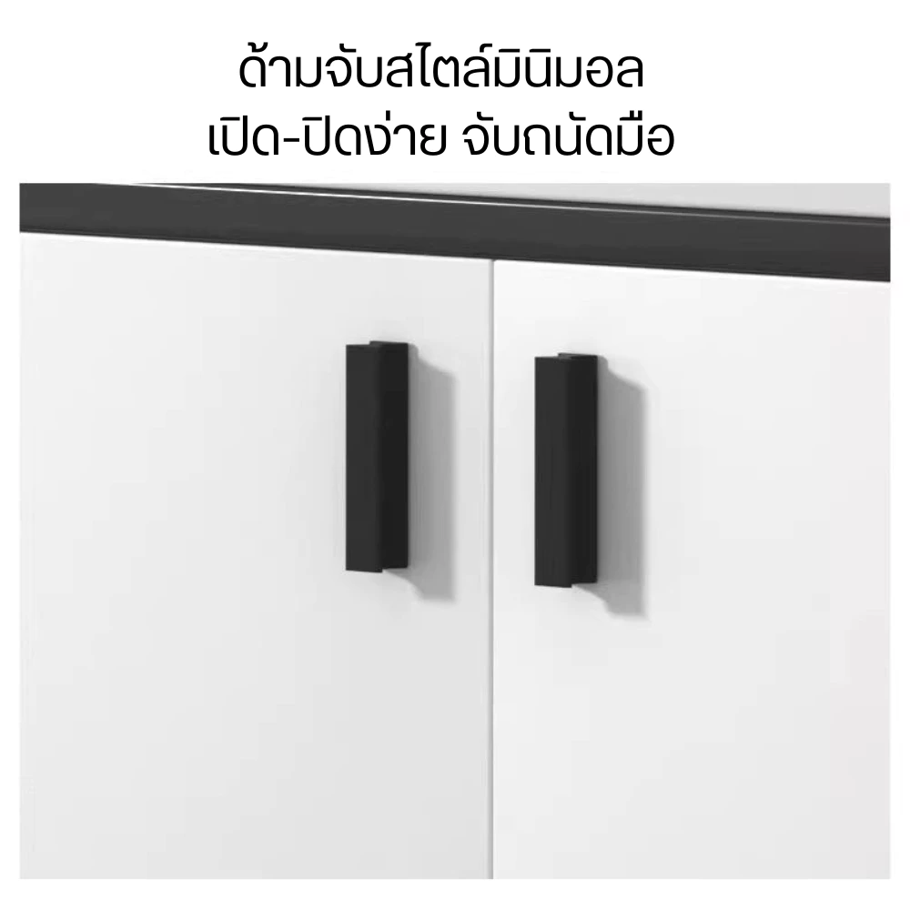 ตู้เก็บของในครัว วางไมโครเวฟได้ ไม้ MDF สไตล์มินิมอล thumbnail 8