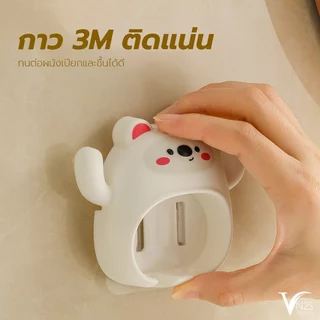 ที่วางแปรงสีฟันติดผนังลายการ์ตูน ที่วางแปรงสีฟัน ที่แขวนแปรงสีฟัน พลาสติก มีตะขอของตัวเอง ติดผนัง ไม่ต้องเจาะผนัง 1001