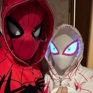 【พรีออเดอร์】Spiderman Headgear Mask ของเล่นเด็กคอสเพลย์ Moving Eyes หน้ากากอิเล็กทรอนิกส์ Spider Manของเล่นสำหรับผู้ใหญ่