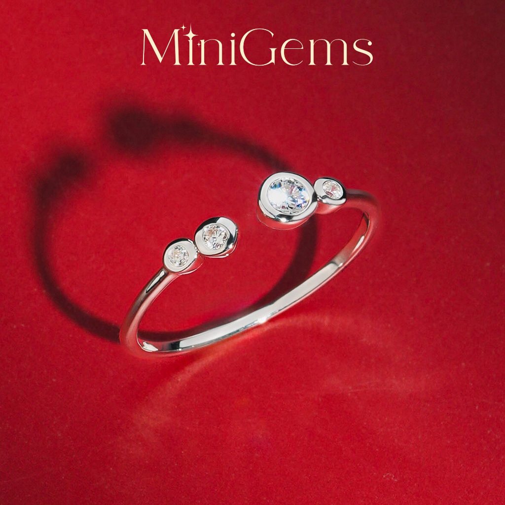 MiniGems แหวน เงินแท้ 92.5 เพชรสวิส(CZ) แหวนคู่ แหวนแต่งงาน แหวนผู้หญิง แหวนผู้ชาย 05032