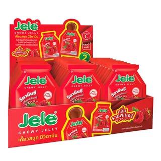 Jele Chewy Jelly เจเล่ชิววี่ เยลลี่ผสมบุก 0 แคลอรี่ กินได้ไม่อ้วน เคี้ยวหนึบ วิตามินซีสูง 18 กรัม 1 กล่อง (30ชิ้น)