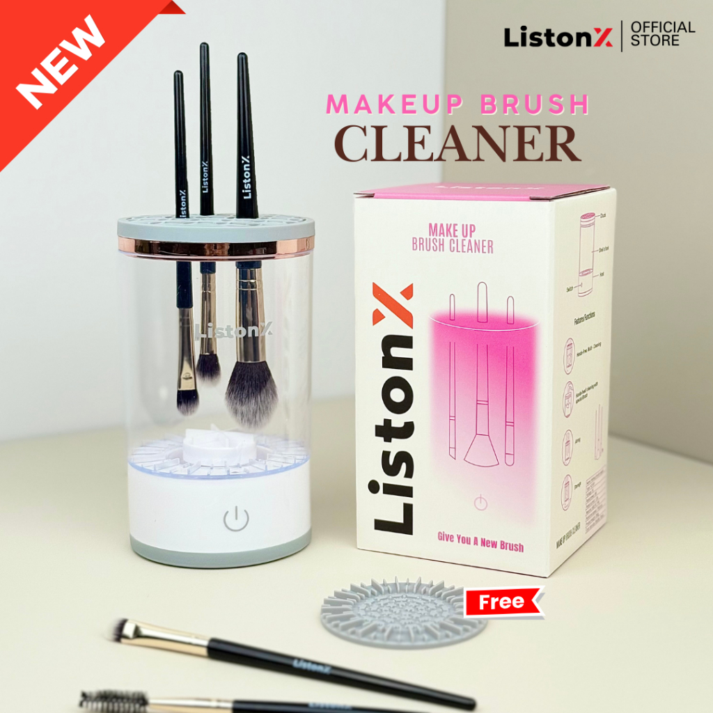 ListonX เครื่องล้างแปรงแต่งหน้าอัจฉริยะ | Premium Makeup Brush Cleaner | แถมฟรี! แผ่นซิลิโคนทำความสะ