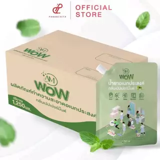 [ยกลัง 6 ถุง] RE-FILL AM WOW น้ำยาอเนกประสงค์ กลิ่นเปปเปอร์มิ้นต์ และกลิ่นยูคาลิปตัส ซักผ้า ถูบ้าน เช็ดกระจก ล้างจาน