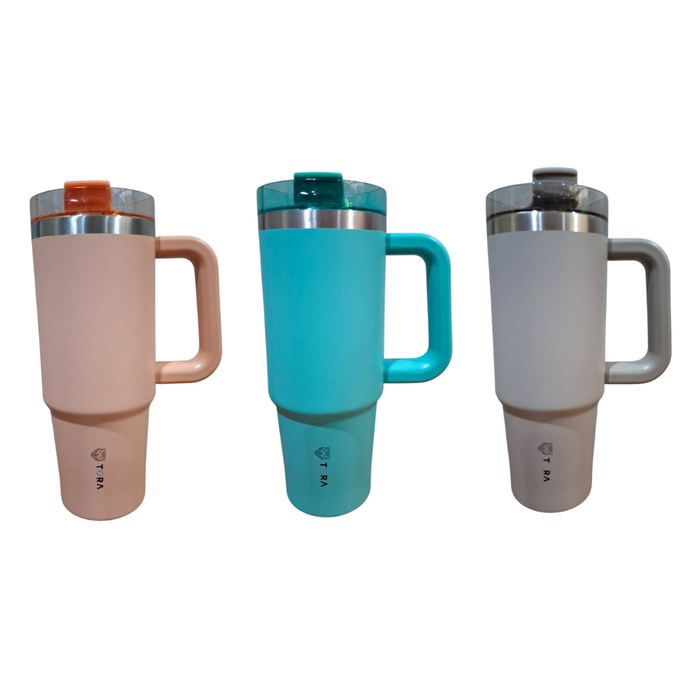 TORA แก้วน้ำสุญญากาศ พร้อมหลอด SS25 รุ่น TCM3012H (900ML)