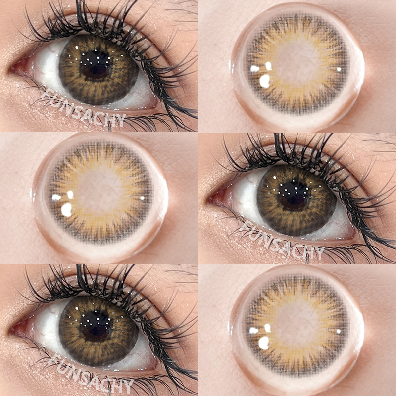 0.00-8.00คอนแทคเลนส์สายตาสั้น MANILAเลนส์แฟชั่นตาโต น่ารัก คอนแทคเลนส์สีน้ำตาลธรรมชาติ 1คู่ FUNSACHY