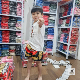 ส่งด่วน⚡️ TP016 เสื้อยืดมวยไทยเด็ก แขนสั้นสีขาว ผ้านิ่มงานไทย ใส่สบาย มีไซส์ S-XL งานสวย