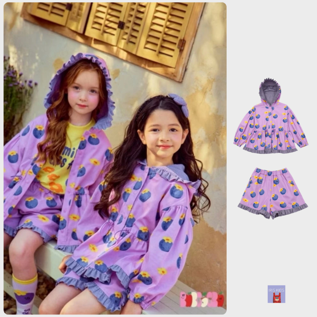 【พร้อมส่ง】IRIS KIDS l IKJ24013 Sweet Blueberry ชุดเด็กแฟชั่น สไตล์เกาหลี ใส่เที่ยว ไม่ร้อน