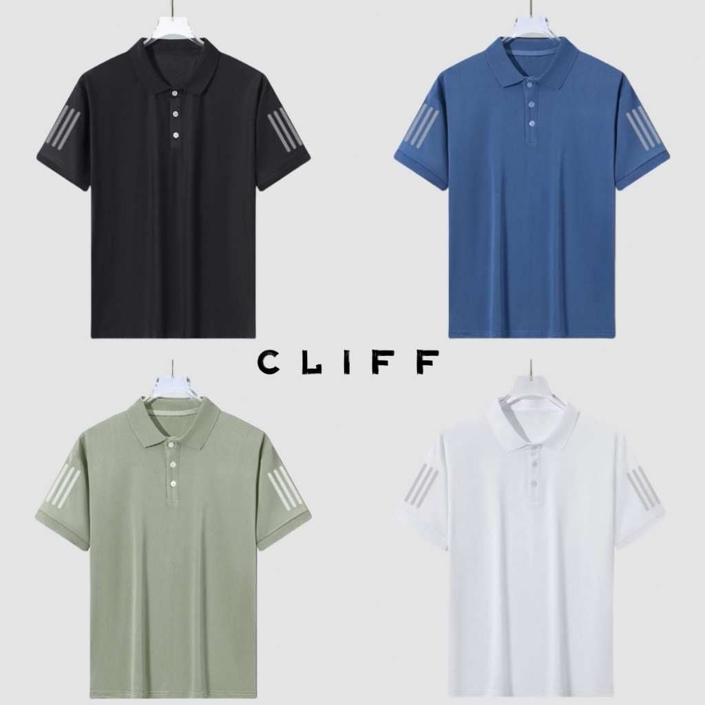 CLIFF เสื้อโปโลผู้ชาย สีล้วน เรียบง่ายใส่สบาย สไตล์สปอร์ต ระบายอากาศได้ดีใส่สบาย