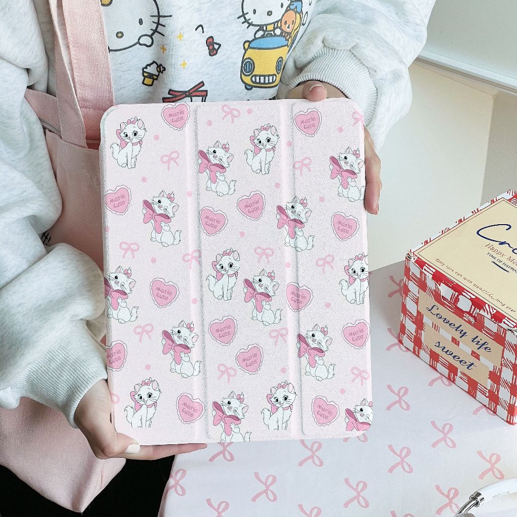 💫พร้อมส่ง💫เคสไอแพด cute แมรี่แคท  Gen10 Gen11 Gen9 air4 มีช่องเสียบปากกา กันกระแทก Air7 Air6 Gen8 Gen7 mini6