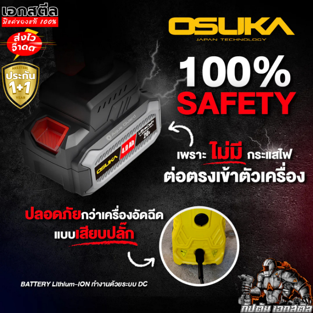 (ถูกสุด) OSUKA เครื่องอัดฉีดแรงดันสูง ไร้สาย OCPW606-M1 รูปที่ 4