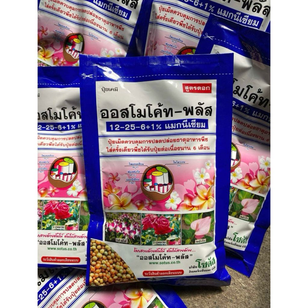 ออสโมโค้ท 12-25-6 (100 กรัม) ปุ๋ย ปุ๋ยออสโมโค้ท ปุ๋ยละลายช้า