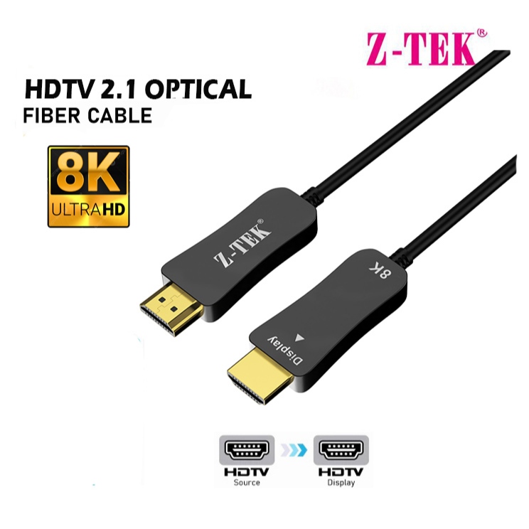 Z-TEK ไฟเบอร์สาย HDMI รุ่น 2.0 4K60Hz ความละเอียดสูง 15 เมตร ZY353