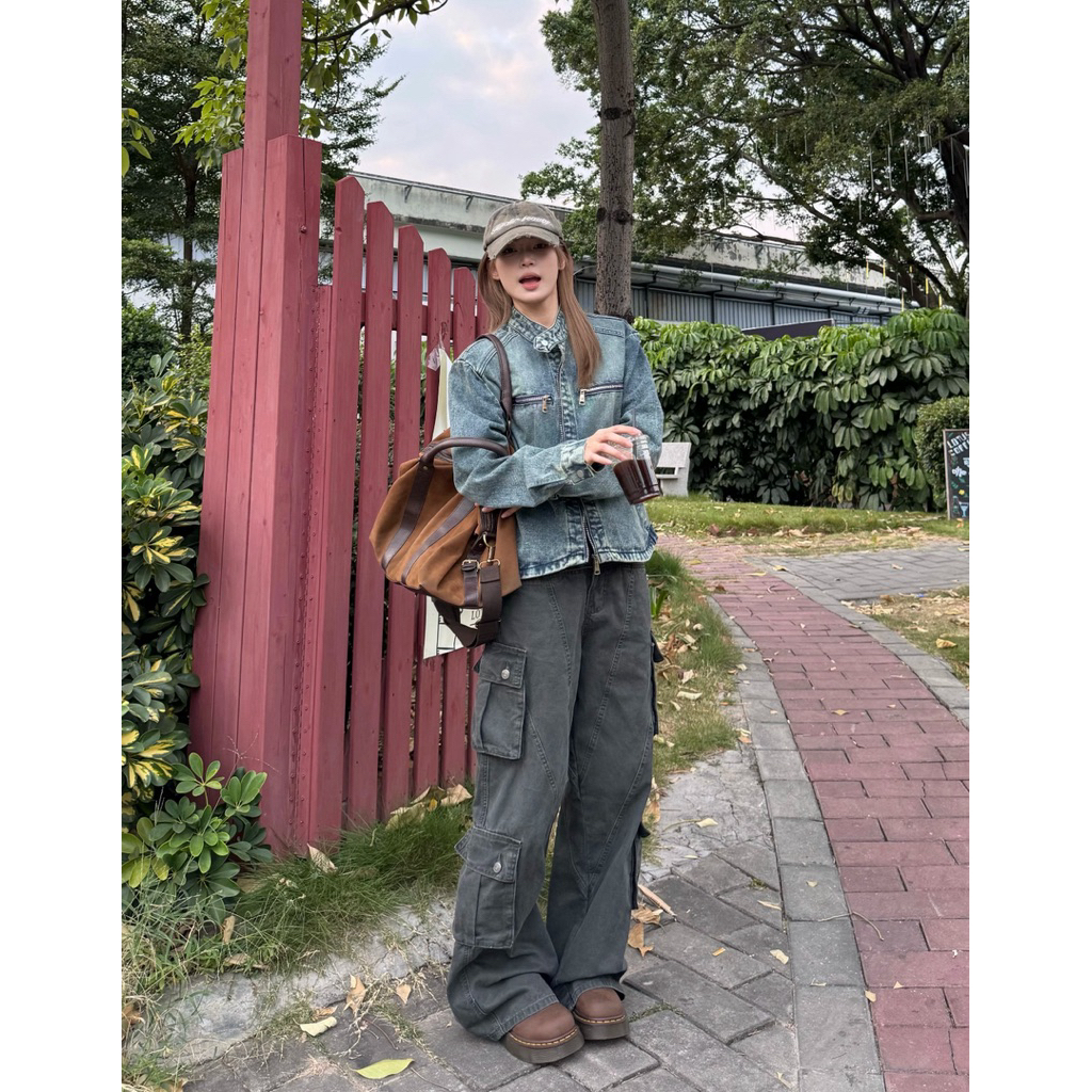 กางเกงทรงคาร์โก้รุ่น 61385 TAG FSY🇰🇷 - รูปที่ 5