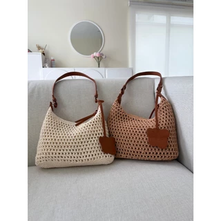 พร้อมส่ง 2 สี กระเป๋าเชือกถัก มีสายให้2แบบ ทรงน่ารักมาก จุของได้เยอะ P366