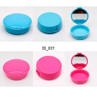 กล่องเก็บรีเทนเนอร์พร้อมกระจก กล่องใส่ฟันปลอม แบบพกพา