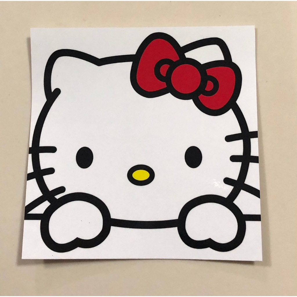 สูญญากาศ ติดแผ่นภาษี พรบ. รถยนต์  ลาย#Kittyคิตตี้โบว์แดง