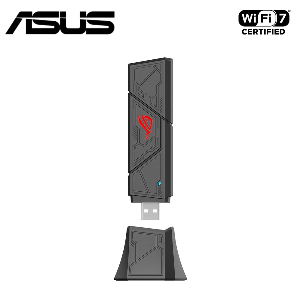 ยูเอสบีไวไฟ ASUS (ROG USB-BE92) BE6500 Tri-band WiFi 7 USB adapter, 6GHz band, support 4096-QAM