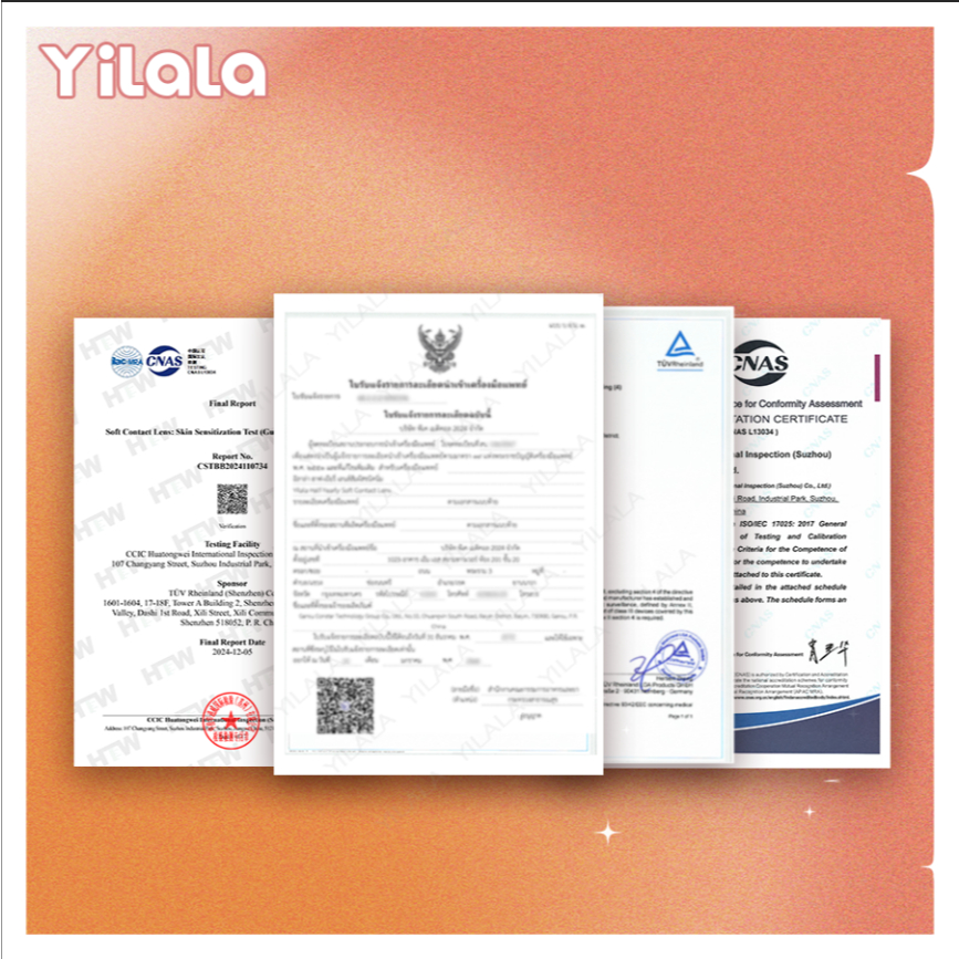 Yilala คอนแทคเลนส์ สีฟ้า สําหรับแต่งคอสเพลย์ ฮาโลวีน ส่งฟรี DIA14.2-14.5มิลลิเมตรเกรด（0.0~-4.50) - รูปที่ 4