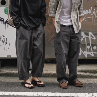 TRUFFLE RIPSTOP CARGO PANTS - กางเกงทรงตรง ขากว้าง เอวยางยืด ผ้า COTTON