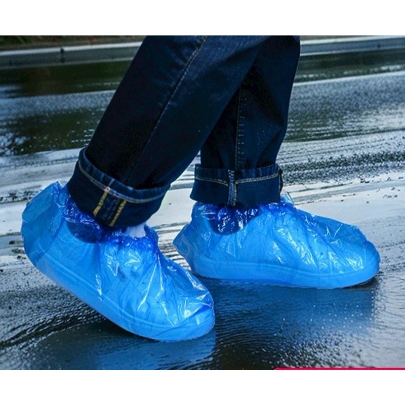 ถุงคลุมรองเท้า กันฝน ที่ครอบรองเท้ากันเปียก แบบสั้น มียางรัดต้นขา พร้อมส่ง ใช้งาย ไม่ขาด เหนียวมาก แถมฟรี