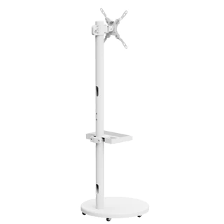 FS38-22TWE Chic Display Floor Stand with Casters_ขาจอ17ถึง43นิ้วล้อเลื่อนทีวี_สีขาว_สีดำ ซื้อจับคู่ขาจอคอมถูกมาก