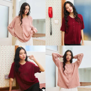 molly cardigans เปีย คาร์ดิแกน ไหมพรม คอกลม ไซส์ใหญ่