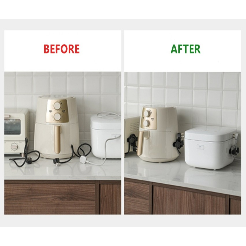 ที่เก็บปลั๊ก ตัวยึดปลั๊ก ที่จัดระเบียบสายไฟในบ้าน ไม่จําเป็นต้องเจาะ มีกาวในตัว แบบติดผนัง - รูปที่ 7