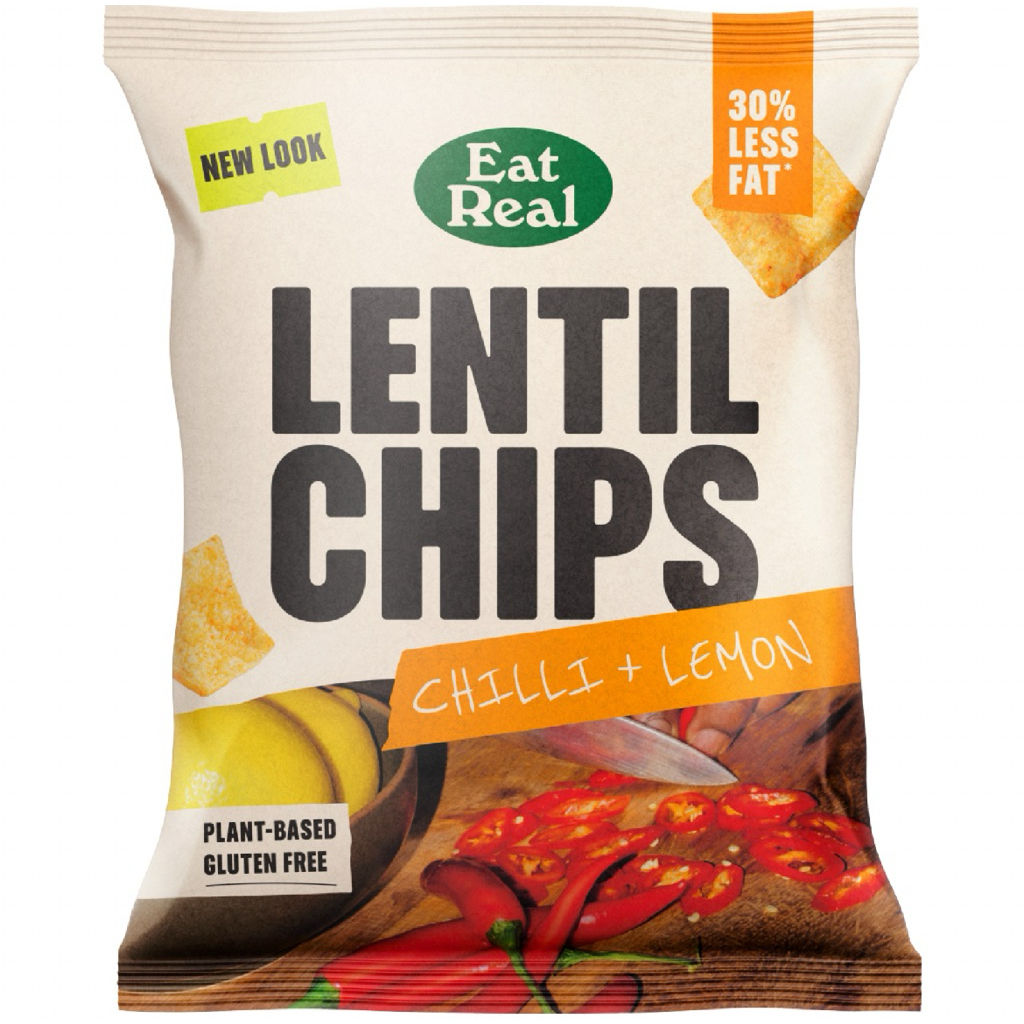 [พร้อมส่ง] Eat Real Lentil Chips Chili & Lemon Chips/Salted 40g./Sundried Tomato & Roasted Garlic 90