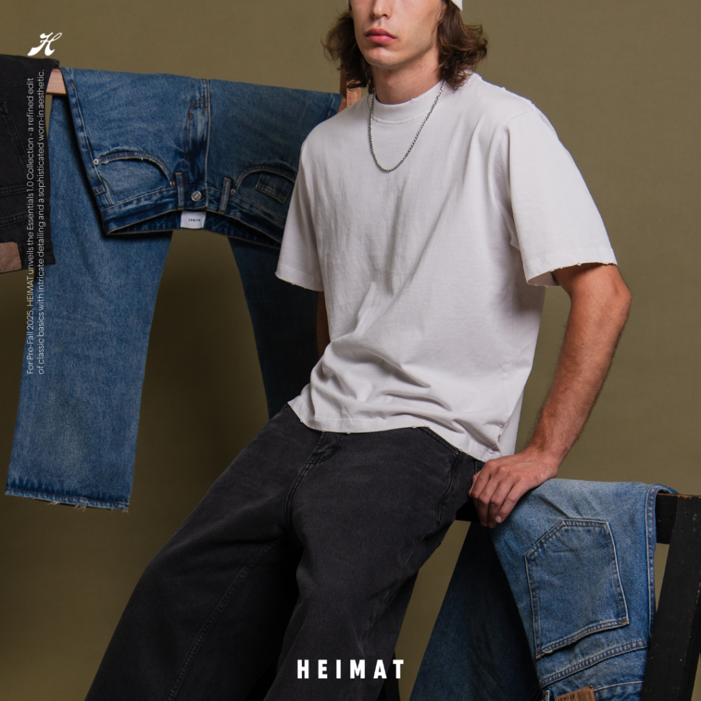 HEIMAT ESSENTIALS 1.0 TEE – DIRTY WHITE – เสื้อยืดคอกลมทรง boxy ราคา ถูกที่สุด ดีลบีเคเค แกลเลอรีภาพที่ 3