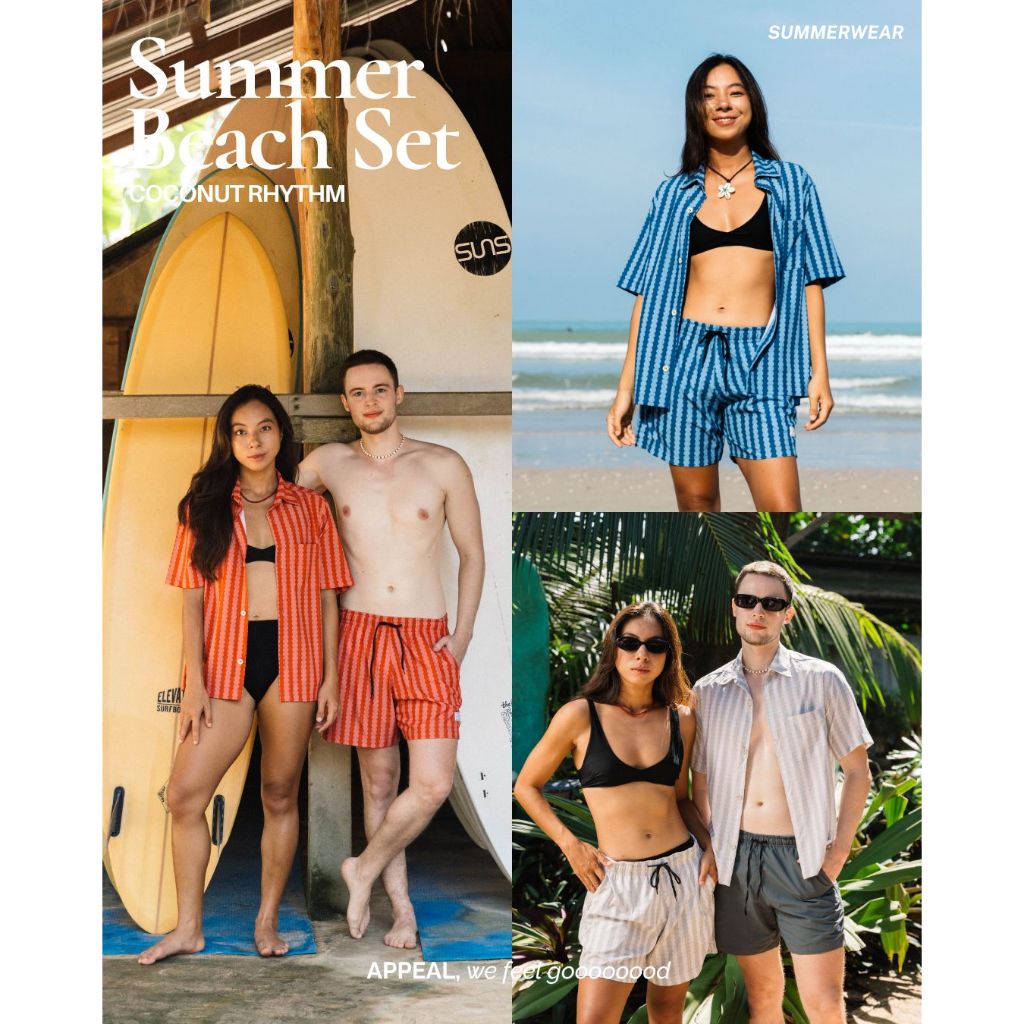 ☀️APPEAL♻️🥥 Summer Beachwear - Coconut Rhythm ชุดชายหาด ใส่ได้ทั้งผู้หญิงและผู้ชาย กันUV CC019 - 026