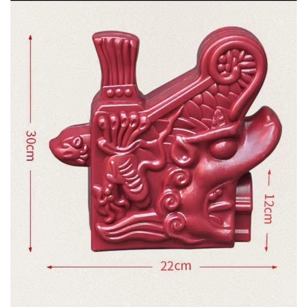 หลังคาพลาสติก PP หลังคา กันสาด สไตล์จีน ญี่ปุ่น ตกแต่งบ้าน ขนาด 60*110cm(รุ่นหนาพิเศษ)ลายดอกบัวสีแดง - รูปที่ 6