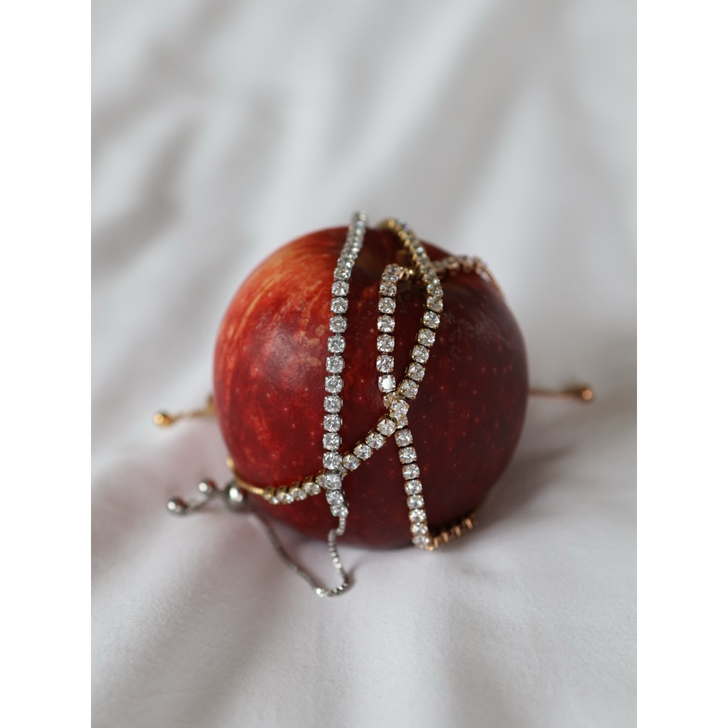 A.piece กำไล Stack & shine collection (waterproof) : [stainless steel] Mini round tennis bracelet