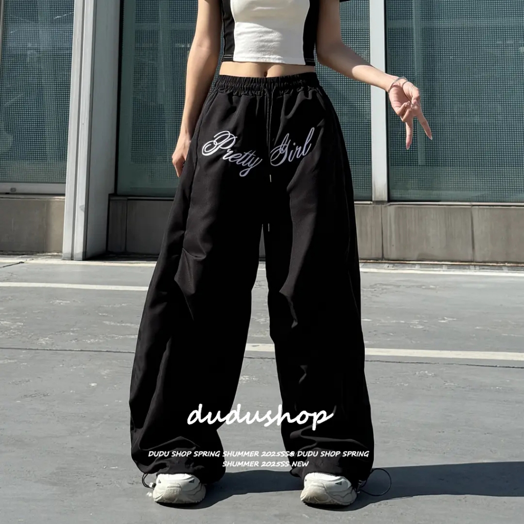 [Summer quick-drying fabric sports jazz dance wide-leg pants] กางเกงขายาวลำลองสำหรับผู้หญิงในช่วงฤดูร้อนปี 2025