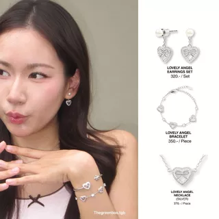 เซ็ทต่างหู Lovely Angel Earrings Set ก้านเงินแท้ S925 - The green Box