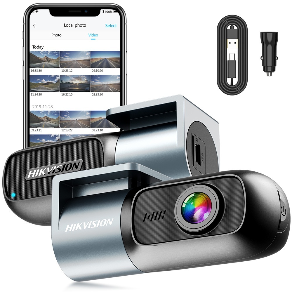 HIKVISION D1 กล้องติดรถยนต์ 1080P HD Dash Cam Car Camera +Wi-Fi ในตัว หมุนได้ 360° กล้องติดรถยนต์